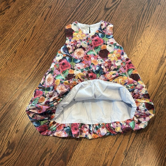 Kookooshka Cape Cod Toddler Girls Dress 3/4 Bubble Hem Floral Butterflies EUC - Picture 5 of 8
